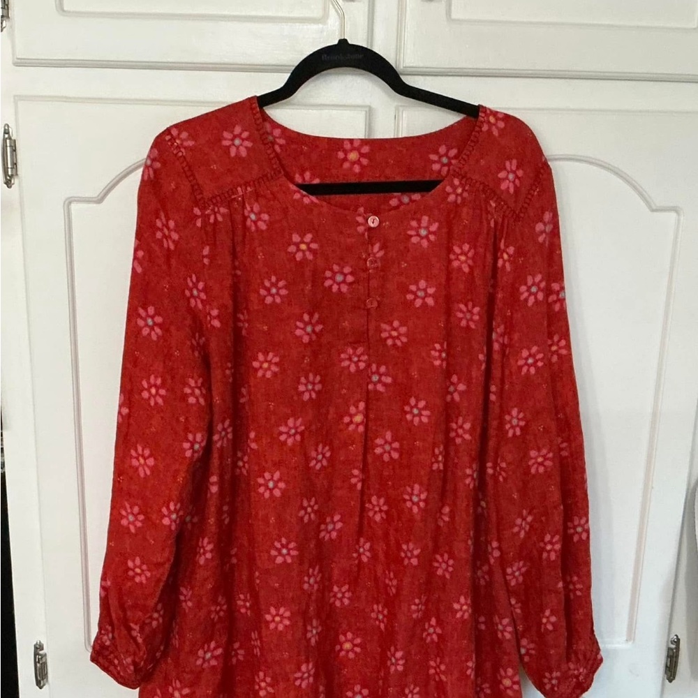Gudrun Sjoden Red Floral Blouse